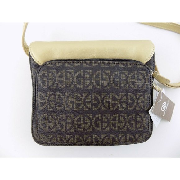 Giani Bernini Colorblocked Signature Crossbody Handbag Brown Gold - Picture 4 of 8